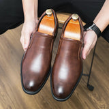 Men's Retro Shoes Slip-on Loafers Male Business Shoes Light Dress Driving Shoes Monk Shoes MartLion Brown 43 