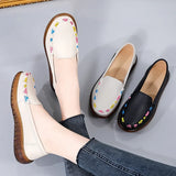 Genuine Leather Moccasin Cowhide Flat Shoes Women Casual Loafers Slip On Sneakers Soft Sole Vulcanized Spring MartLion   