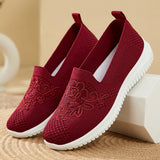 Summer Soft Embroidery Women's Flat Shoes Knitted Breathable Women's Flower Casual MartLion   