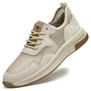 Summer Mesh Shoes Men's Breathable Anti-Skid Non-Leather Casual MartLion Beige 37 