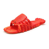 Lobster Slippers Men's Funny Animal Summer Flip Flops Cute Beach Shower Casual Shoes Women Unisex Soft Home MartLion Red 44-45 