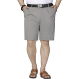 Men Shorts Middle Aged Cotton Thin Straight Casual Father Khaki Grey Black White Male Summer MartLion   