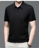 Tall Men's Golf Shirt Lop-up Hollow Short-sleeved Shirt MartLion   