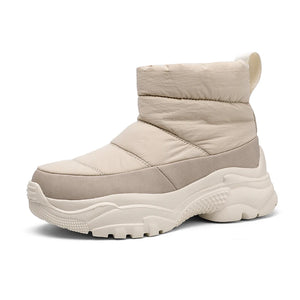 Winter Warm Women's Snow Boots Casual Cotton Shoes Anti-slip Faux Lightweight Tide MartLion Beige 36 