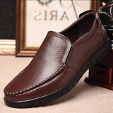 PU Leather Men's Walking Driving Shoes Flat Lofers Dress Office Footwear Outdoor Sneakers Summer Winter Mart Lion Dark Brown 6 
