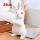 Lovely Fluffy Lop-eared Rabbits Plush Toy Baby Kids Appease Dolls Simulation Long Ear Rabbit Pillow Kawaii Christmas Gift MartLion stand white1  