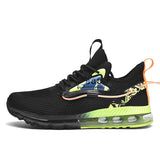 Men's Running Shoes Full-length Air Sole Designer Sneakers Outdoor Sports Training Tennis Mart Lion black green 39 
