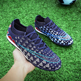 Soccer Shoes For Men's Kids Football Non-Slip Light Breathable  Athletic Unisex Sneakers AG/TF Futsal Training Mart Lion   