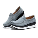 Autumn Shoes Platform Shoes Cow Suede Leather Flats Thick Sole Women's Loafers Moccasins MartLion   