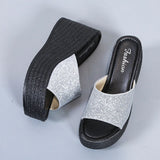 Sandals Summer Women Slippers Wedges Platform Beach Flip Flops Trend High Heels Ladies Shoes Pumps Thick Slides MartLion   