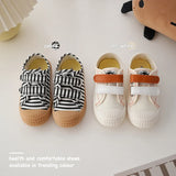 Spring Sneakers For Baby Children Kindergarten Indoor Canvas Shoes Boys Girls Cute Zebra Crossing Print Casual MartLion   