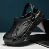 Outdoor Non-slip Shoes Men's EVA Sandals Summer Hole Indoor Bathroom Anti-slip Black Mart Lion Black 39 
