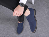 Men's Casual Lace-up Shoes Suede Leather Light Driving Flats Classic Outdoor Oxfords Mart Lion   