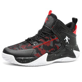 Men's Basketball Shoes High Top Cushioning Non-Slip Wearable Sports Gym Training Athletic Sneakers for Women MartLion Black red Q120 36 
