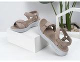 Casual Open-toe Women Sandals Non-slip Solid Color Hook Loop Platform Summer Beach Shoes MartLion   