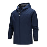 Jacket Men Windproof  Military Windbreaker Hooded Casual Coat Male Clothing Windproof Hiking Outwear MartLion Navy blue 4XL 