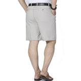 Men Shorts Middle Aged Cotton Thin Straight Casual Father Khaki Grey Black White Male Summer MartLion   