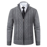 Men's Knit Jacket Fleece Cardigan Zipper Sweater Clothes Luxury Brown Jersey Casual Warm Jumper Harajuku Coat MartLion LIGHT GRAY 8931 M 50-62KG 