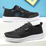 Men's Sneakers Casual Shoes Tenis Luxury Trainer Race Breathable Loafers Running MartLion Black White-1 38 