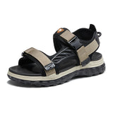 Men's Sandals Summer Casual Thick Bottom Shoes Non-slip Beach MartLion dark Khaki 9 