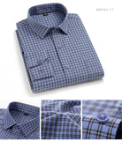 Men's Brushed Plaid Striped Heavy Cotton Shirt Long-Sleeve Standard-fit Checkered Casual Flannel Gingham Mart Lion   