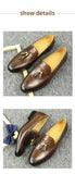 Zapatos Genuine cow Tassel Casual italian Leather Loafers Shoes Men's Summer Line luxury dress with brown detail MartLion   