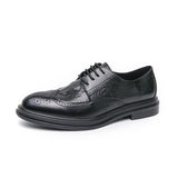 Men's  Leather Shoes Formal Dress Shoes Point-Toe Shoes Hollow Out Breathable Office Oxfords MartLion   