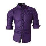 Spring Autumn Features Shirts Men's Casual Shirt Long Sleeve Casual Shirts MartLion K034-Purple US S CHINA
