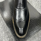  Chelsea Boots Short  Medium Cut Ankle Vintage Men's Winter Leather  Retro Shoes MartLion - Mart Lion
