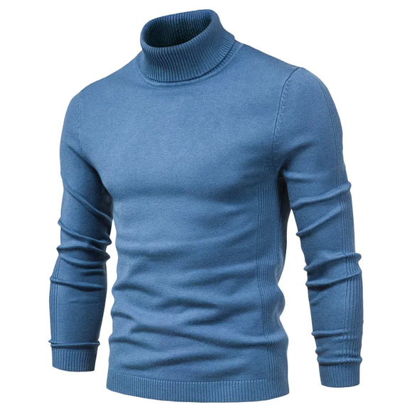 Winter Thick Men's Sweaters Casual Turtle Neck Solid Color Warm Slim Turtleneck Sweaters Pullover MartLion   