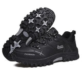 Men's Winter Snow Boots Waterproof Leather Sports Super Warm Outdoor Hiking Work Travel Shoes MartLion 02 Black 39 