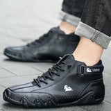 Luxury Casual Shoes Men's Sneakers Winter Warm Designer Loafers Lace Up Ankle Boots MartLion   