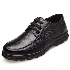 Genuine Leather Shoes Flat Men's Casual Shoes Cowhide Footwear Soft Black MartLion Black 39 