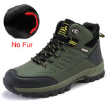 Winter Men's Snow Boots Warm Plush Waterproof Leather Ankle Boots Non-slip Men's Hiking Boots MartLion 02 Army Green 7 