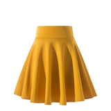 Flared Skirts Women's Basic Shorts Skirt Black Casual Mini Skater Medium Pleated Fluffy Skirt MartLion Yellow 4XL 