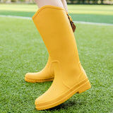 High Rain Boots Women Waterproof Insulated Rubber Shoes Garden Working Galoshes Thigh High Zapatos Mujer MartLion Yellow 36 