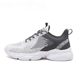 Men's Sneakers Weave Running Shoes Casual Sports Outdoor Athletic Running Shoes MartLion White grey 38 