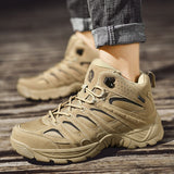 Men's Boots Tactical Military Combat Outdoor Hiking Autumn Shoes Light Non-slip Desert Ankle Mart Lion   