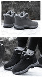 Winter Men's Boots Plush Leather Waterproof Sneakers Climbing Shoes Unisex Women Outdoor Non-slip Warm Hiking MartLion   