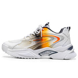 Breathable Mesh Shoes Lightweight Running Men's Casual Sneakers Non-slip Vulcanized MartLion white orange 39 