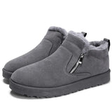 Snow Boots Winter Shoes Fur Men's Outdoor Platform Winter Sneakers Warm Cotton Work Boots Footwear MartLion grey men 36 