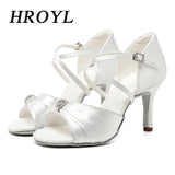 Woman Shoes For Dancing Latin Girls Ballroom Ladies Modern Tango Jazz Practice Salsa Sandals White MartLion   