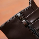 Leather Chelsea Boots Men White Dress Boots Men Casual High top Buckle Strap Formal Shoes Men Motorcycle Boots MartLion