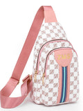 Women's Chest Bag PU Leather Shoulder Casual Crossbody Bag Female Messenger Mart Lion Pink 18cm6cm30cm 