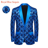 Men's Luxury Wave Striped Gold Sequin Blazer Jacket Shawl Lapel One Button Shiny Wedding Party Suit Jackets Dinner Tuxedo Blazer MartLion Partten 15 US XS 