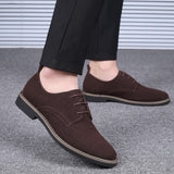 Men's Casual Lace-up Shoes Suede Leather Light Driving Flats Classic Outdoor Oxfords Mart Lion   