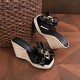 Liyke Wedges Slippers Women Summer Pink Butterfly-knot Designer Sandals Platform Heels Female Shoes Mart Lion   