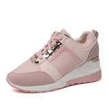 Chunky Sneakers Solid Color Platform Shoes Thick Bottom Zipper Women's Vulcanized Shoes MartLion Pink 42 