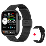Smart Watch For Women Full Touch Screen Bluetooth Call Waterproof Sport Fitness Tracker Lady  Watches Smartwatch Men's MartLion mesh belt black  