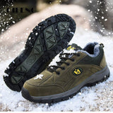 Winter Lager Outdoor Men's Leather Casual Shoes Women Warm Fur Sneakers Lace Up Adult Footwear Plush Spring Summer Walking Mart Lion   